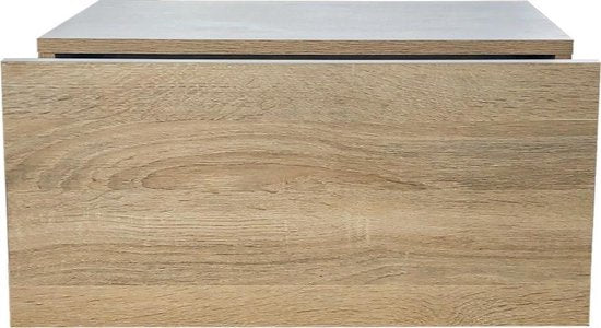 Hängender Nachttisch - hängender Dielenschrank - mit Schublade - 50 cm breit - hellbraun
