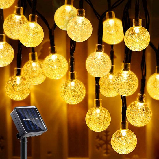Happy Goods Solar Gartenleuchte 50 LED 5 m beleuchtet + 2 m Kabel