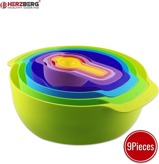 Herzberg 9 in 1 Schüssel- und Messbecher-Set