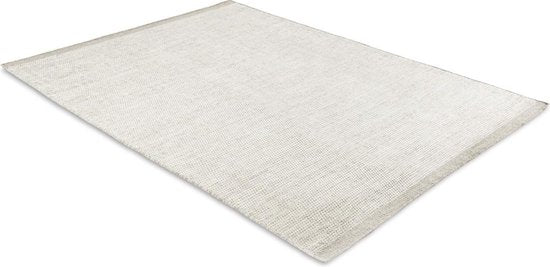 LIFA LIVING Teppich - Vintage - Wolle - Kamel & Weiß - 140 x 200 cm