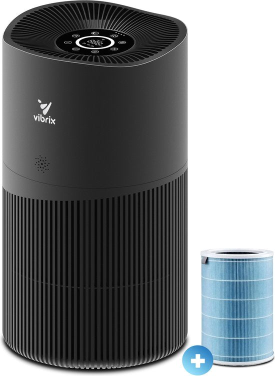 Vibrix PureFlow70 Pro Luftreiniger - 150 m² - Automatikmodus + 6-in-1 Filtersystem - Luftqualitätsanzeige - Ionisator - Luftfilter - Luftreiniger mit HEPA-Filter