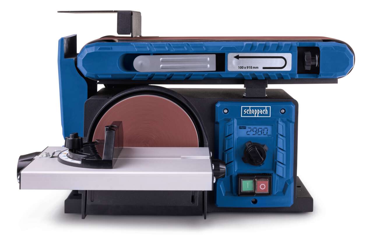 Band- & Tellerschleifer BTS800Vario Scheppach - 400W | Schleifband 915x100mm | Ø150mm Schleifteller