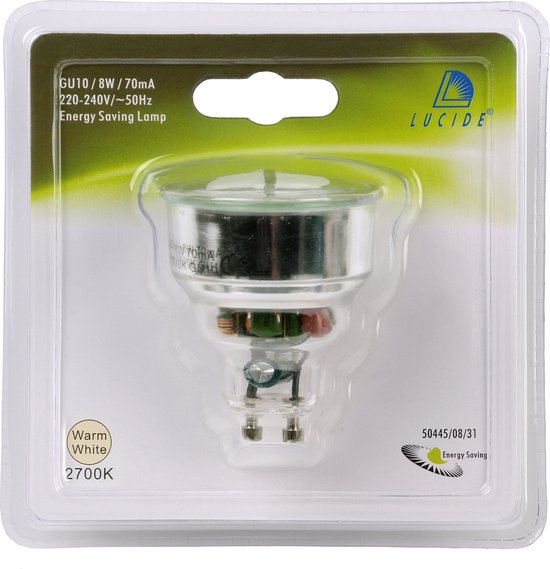 Lucide CFL BULB - Energiesparbirne - Ø 5 cm - GU10 - 1x8W 2700K - Weiß