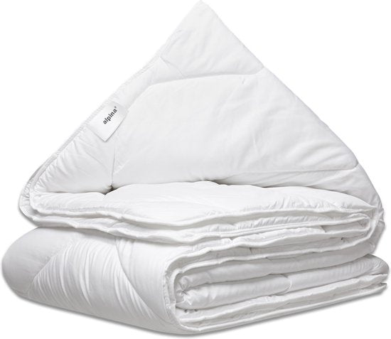 alpina Bettdecke 200x200/220 cm - 4 Jahreszeiten Bettdecke 2 Personen - Maschinenwaschbar bei 40 Grad - Schnell trocknendes und atmungsaktives Material - Sommer und Winter Bettdecke - Polyester - Weiß