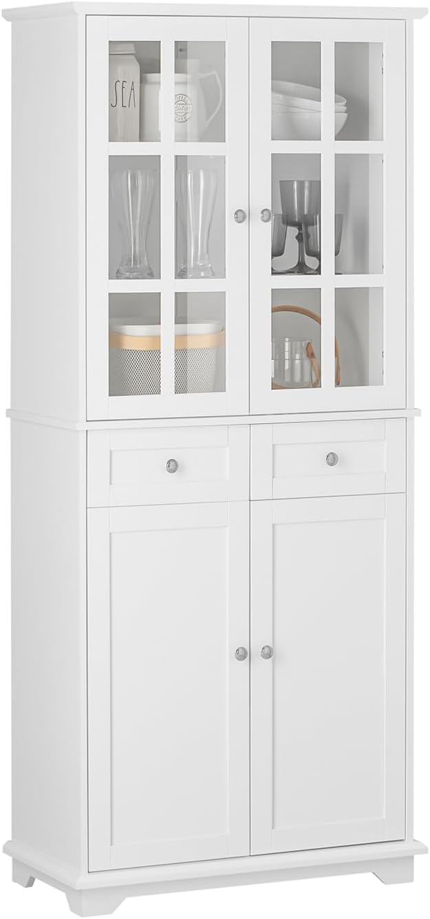SoBuy Küchenschrank - FSB76-W - MDF - Max. 100kg - 75x40x175cm - Weiß