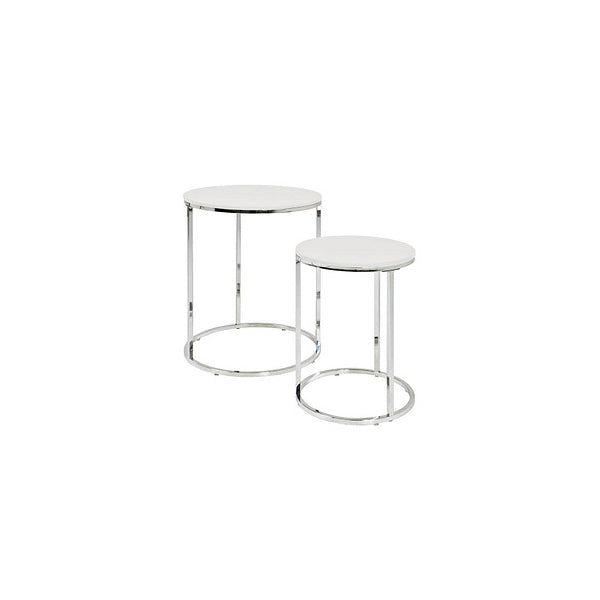 HAKU Möbel - Modernes Beistelltisch-Set Weiß/Holz - 30