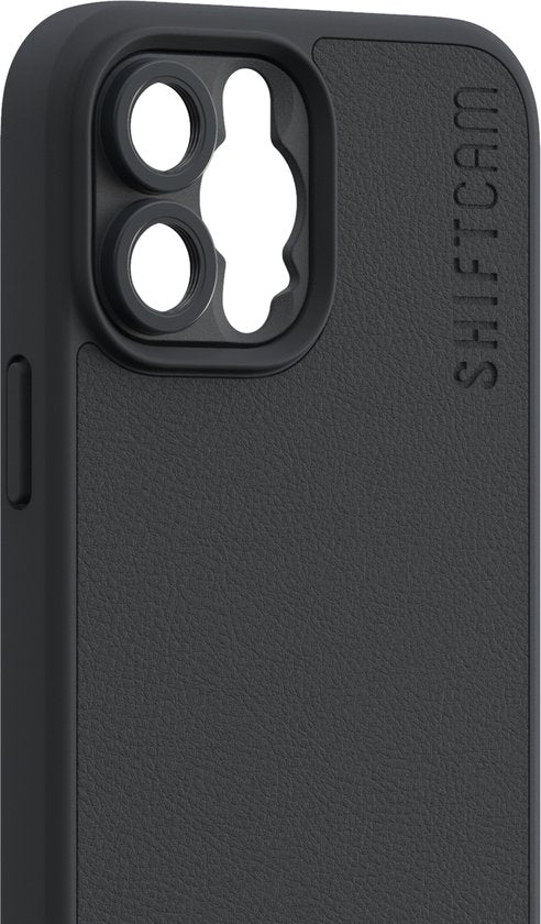ShiftCam iPhone 13 Pro Etui - Hartschalenetui für LensUltra Objektive - veganes Leder - kratzfrei - wasserfest - stoßfest - geeignet für iPhone 13 Pro - anthrazit