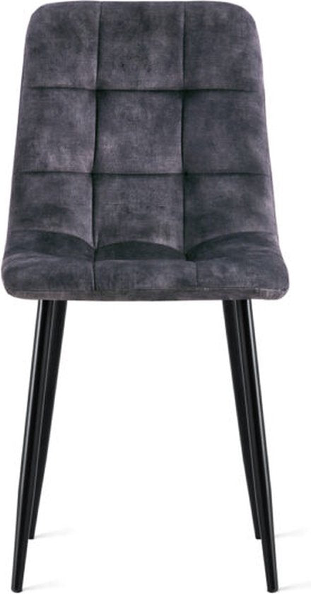 Refurna - Esstischstuhl Yerevan Velvet - Anthrazit 2er-Set