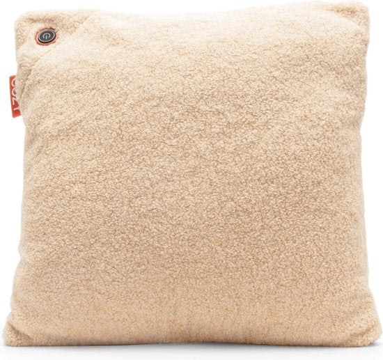 Kuscheliges Wärmekissen | Langlebig & Kabellos | Infrarot | 45x45 cm | Beige | Wollig | Große Batterie