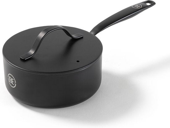 BE Living Essential Kochtopf mit Deckel - Ø 18 cm - Kochtopf - Keramik - PFAS frei - Induktion - Schwarz