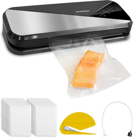 AoraKitchen Vakuumierer - Vakuumiergeräte - 6 Funktionen - Inkl. 20 Vakuumbeutel & Vakuumschlauch