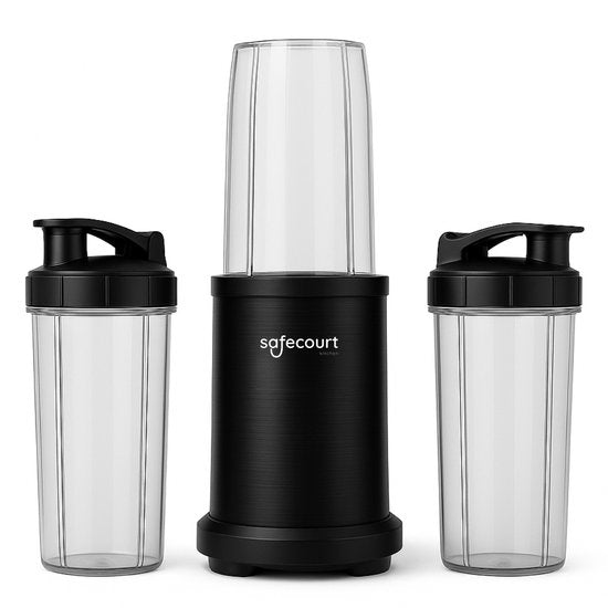 Safecourt Kitchen - Smoothie Mixer - Mixer 1200W - Smoothie Maker - Inklusive To-Go Becher - Schwarz