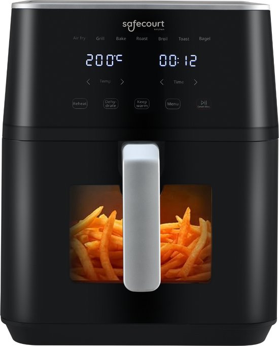 Safecourt Kitchen Airfryer XXL - Heißluftfritteuse - 1800W - 7L Kapazität - 40ÂºC bis 200ÂºC - Schwarz