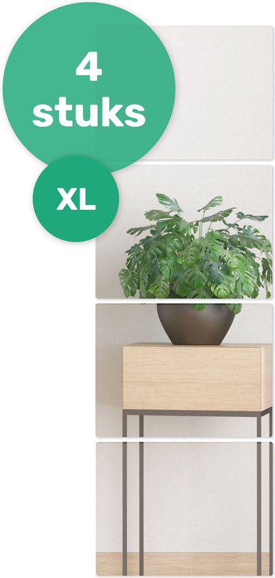 XL Klebespiegel 30x50 - 4 Stück - Kleber - Klebespiegel - Hollywood Schminkspiegel - Tür - Spiegel - Folie - Badezimmer - Groß - Aufkleber - Pass - Wand - Spiegel