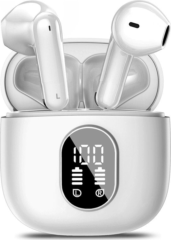 Soundtrex X-Pro Wireless Earphones - Bluetooth-Ohrhörer - Earpods kabellos - LED-Anzeige - Bluetooth 5.3 - Weiß