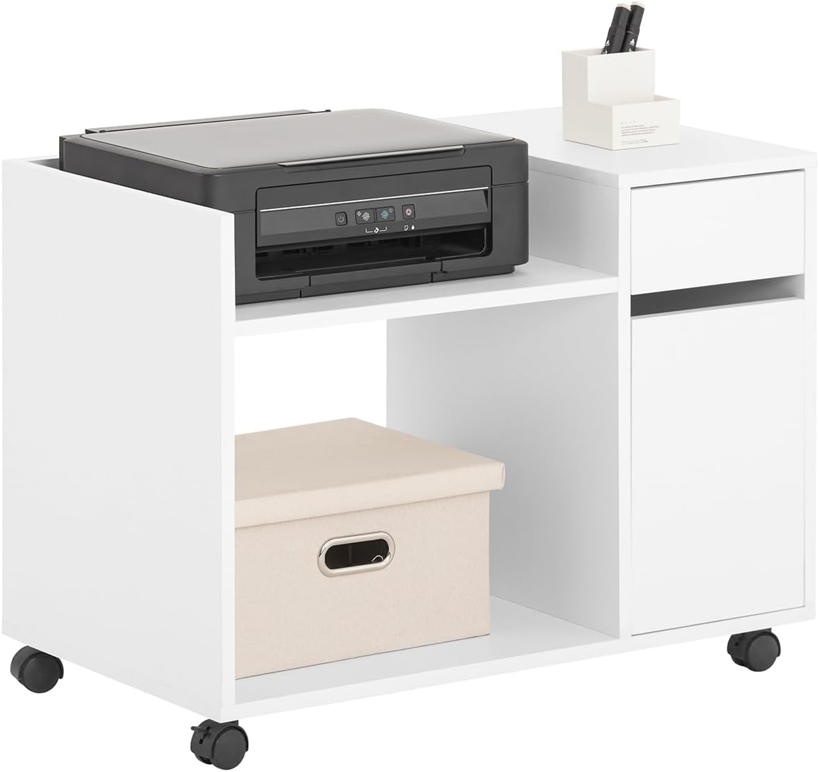 SoBuy Schreibtischschrank - ASK02-W - MDF & Spanplatten - Max. 50kg. - 72x40x54cm - Weiß