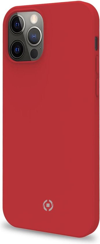 Celly Feeling iPhone 12 Pro Max Fall - Silikon außen mit Anti-Kratzer innen - Rot