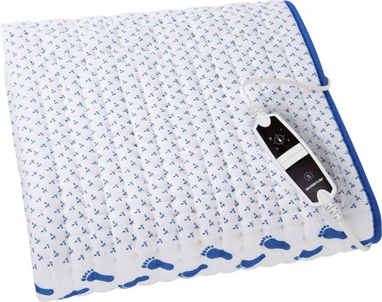 Inventum HN1312V - Elektrisches Unterbett - Separate Fußzone - 1 Person - 150 x 80 cm - Vlies/Baumwolle - Weiß/Blau