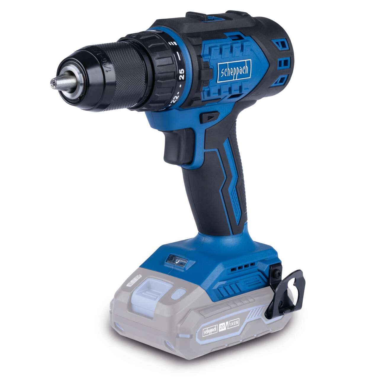 Akku-Bohrschrauber BC-DD60-X Scheppach | Brushless | Drehmoment 60Nm | Drehmomentstufen 25+1 | LED | inkl. 2Ah Akku + 2