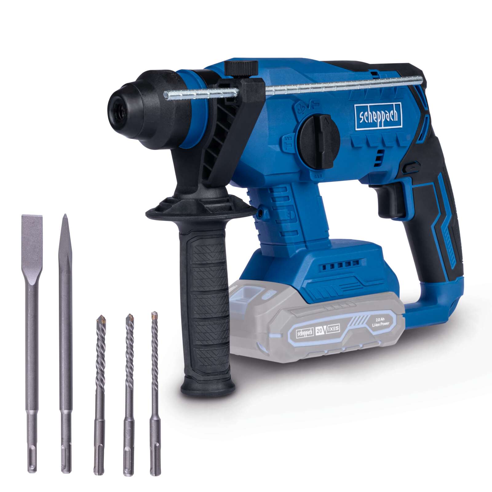 Akku-Bohrhammer BC-RHD230-X Scheppach | Brushless | Schlagzahl 5500bpm | Durchmesser Bohrung 24mm