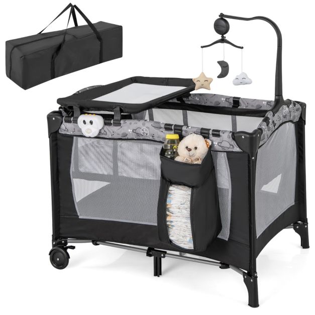 Coast Multifunktionales Kinderbett - 3-in-1 - Oxford-Gewebe/Schwamm/Bügel - Max.15 kg - 102x72x74 cm
