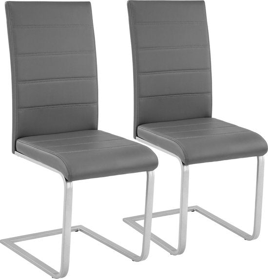 tectakeÂ® - 2er-Set Esszimmerstühle Bettina grau - 402551