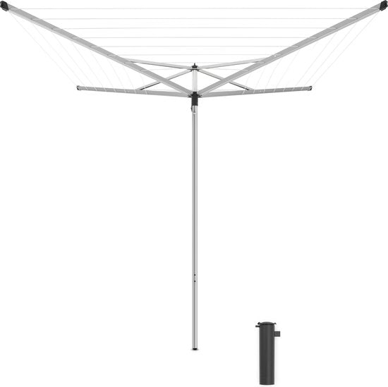 Brabantia Essential Wäschespinne - mit Betonanker - 40 m - Metallic Grau