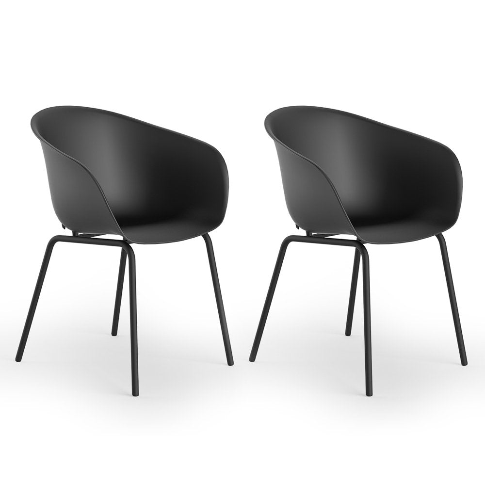ScanMod Design 2er-Set Esszimmerstühle - Bis zu 120 kg - 79 x 58 x 53 cm - Schwarz