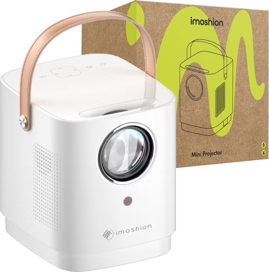 iMoshion Tragbarer Beamer - Full HD Mini-Beamer / Projektor - Streaming über WiFi - Weiß