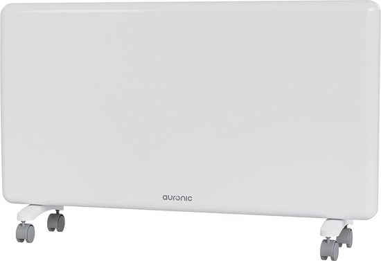 Auronic Konvektorheizung - 2000W - Elektroheizung - 3 Stufen - Metallheizkörper - Freistehend - Räder - Weiß