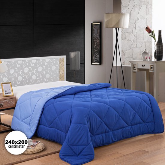 Herzberg HG-2420BCO: Zweifarbige Mikrofaser-Bettdecke - 240x200cm