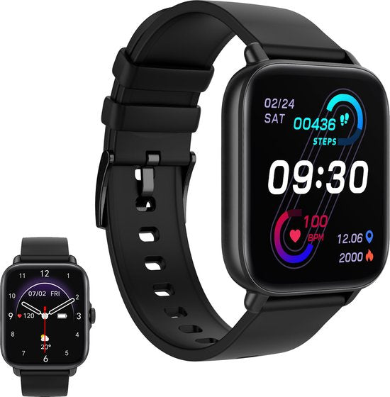 Golden Sound Premium Smartwatch - Männer - Schrittzähler - Schlafmonitor - Herzfrequenzmonitor - Sportmonitore - Geeignet für jeden Laptop und jedes Smartphone- Schwarz