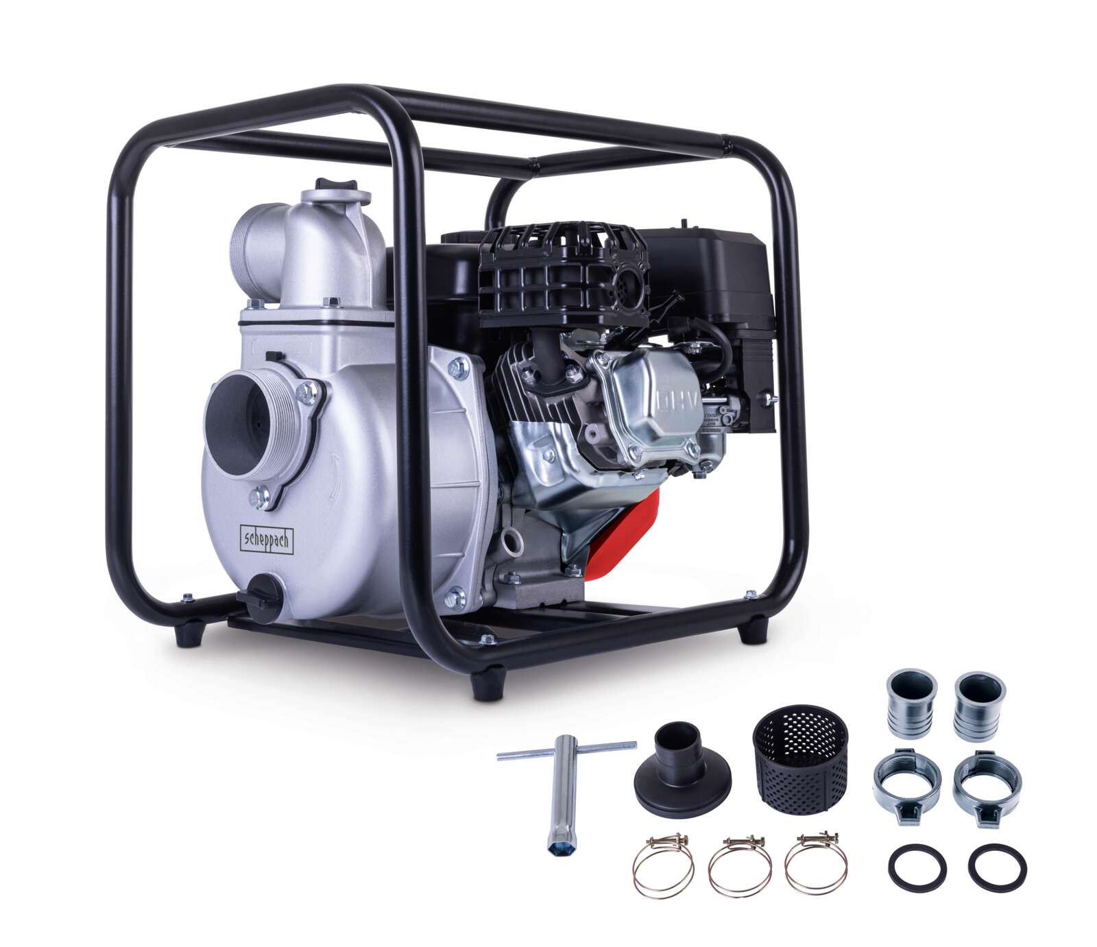 Benzin Wasserpumpe PWP60 Scheppach - 60.000 L/h | 28m Föderhöhe | 7m Ansaughöhe | 2