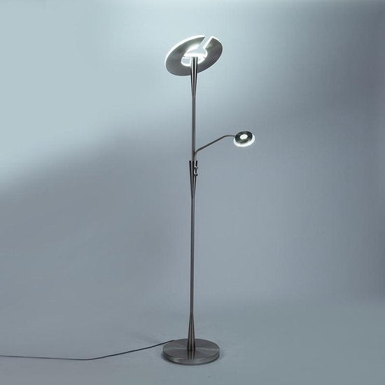 TRIO Leuchten - Stehleuchte mit Leselampe - 1 Licht - H 1950 mm - Stahl