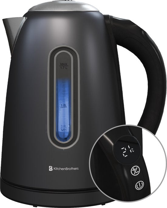KitchenBrothers - Wasserkocher - Mit Temperaturregelung - Elektrisch - Mit Kalkfilter - 1