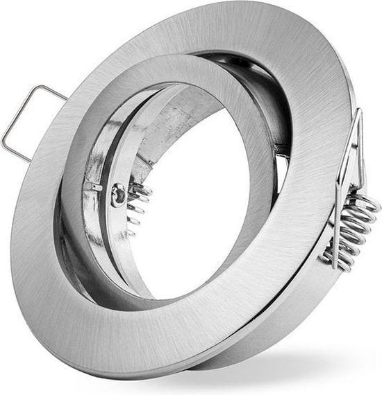 Ledmaxx Downlight rund gebürstetes Eisen schwenkbare Bajonettfassung für GU10 | Schnittgröße 68mm