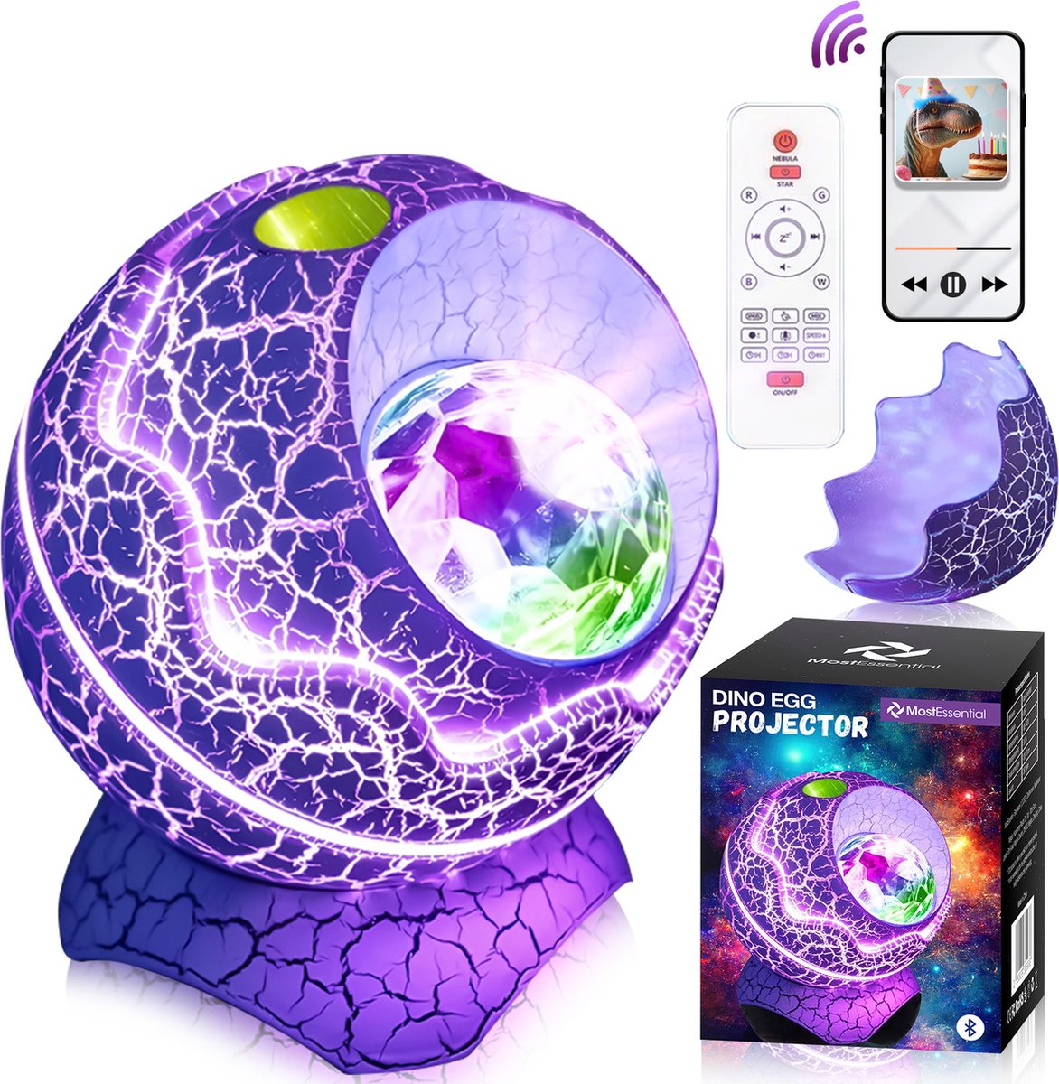 MostEssential Premium Star Projektor - 3000 lm - 12 W - Dino Egg Edition