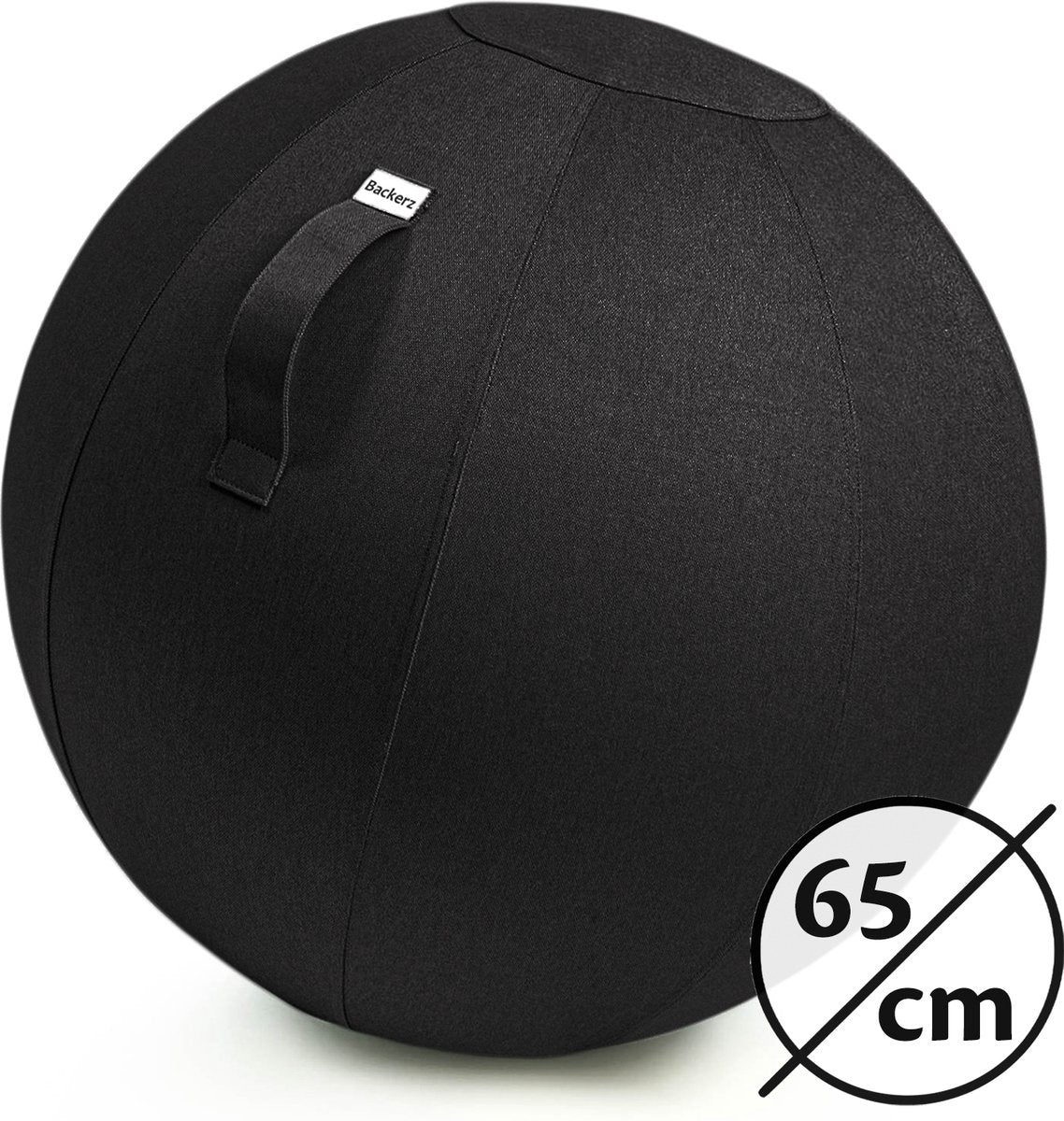 Bckz Sitzball Leinen 65 CM - Sitzball mit Bezug - Balance Hocker - Luxus Yoga Ball - Ergonomischer Bürostuhl Ball - Schwarz