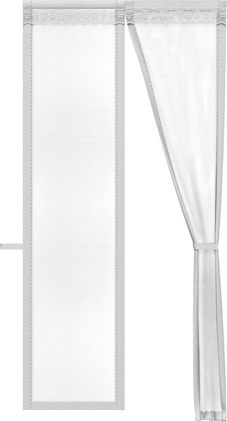 O'DADDY Türvorhang Deluxe FIBER - Magnetischer Fliegenvorhang - Für Neubauten und Standardtüren - Einfache Installation - Weißes Horn - 100x240 cm