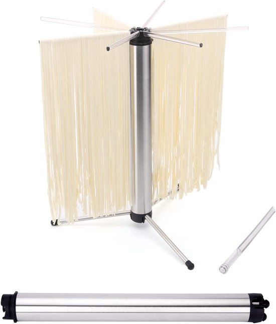 Kitchenendao Nudeltrockengestell zusammenklappbar - Nudeln selber machen - Nudeltrockner - Nudelzubehör - Nudelgestell - Edelstahl - 3 KG