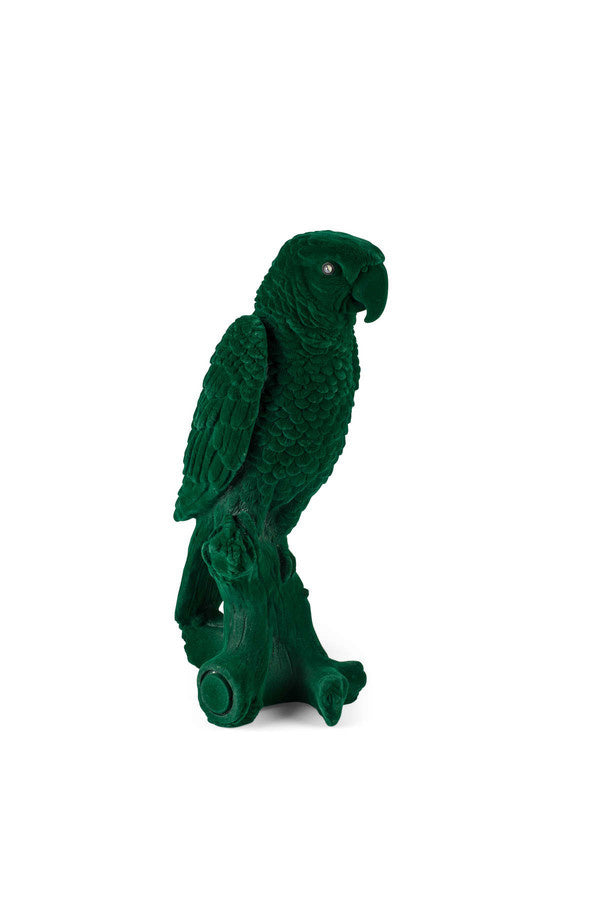 Bold Monkey Papagei Lampe - LED - Samt & PVC - 17 x 19 x 33cm - Grün