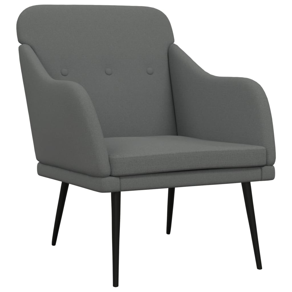 VidaXL Sessel - Polyester - 63 x 76 x 80 cm - Dunkelgrau