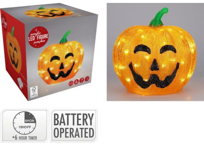Kürbislampe 50 LED - 4er Set - Ø25 cm - Orange