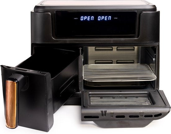 Nexxt Double Airfryer XXL - Heißluftfritteuse und Backofen in einem - Zwei Schubladen mit 3