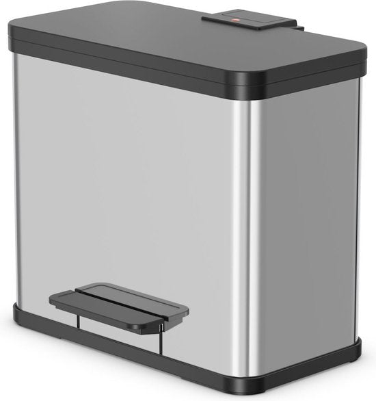 Hailo Öko Trio Plus Mülleimer - 3 x 9L - Edelstahl