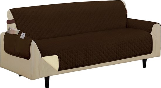 Orange Donkey Couch Cover Sofabezug 3-Sitzer Sofa - 279x177 cm - Braun/Creme - Hundedecke - Sofabezug - Hunde-/Katzen-Sofabezug - Grand Foulard - Wasserabweisender Sofabezug - Möbelbezug