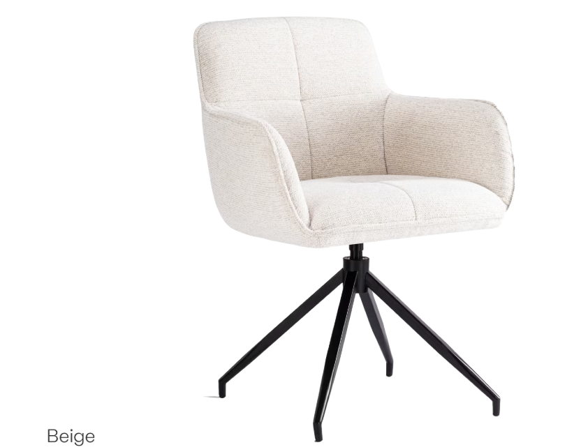 2x Criks Design Esstisch-Drehstuhl Charly - beige