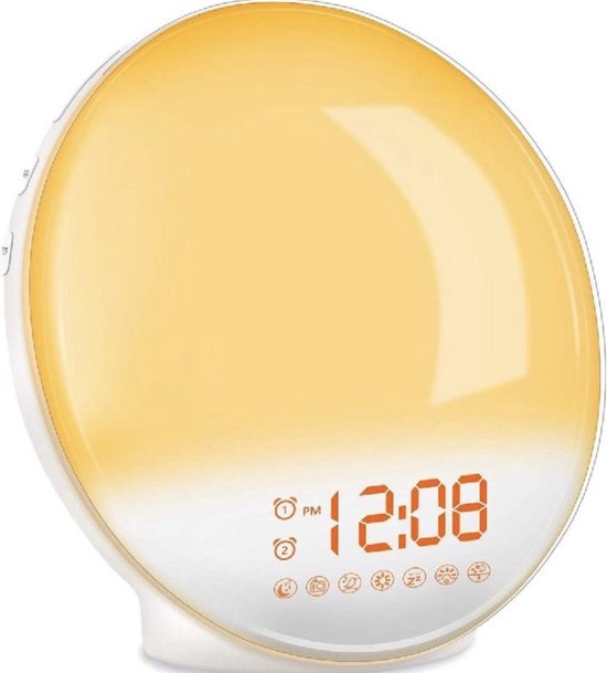 DistinQ Wake-Up Light - Radiowecker mit doppelter Weckzeit - Einschlafhilfe mit USB-Anschluss