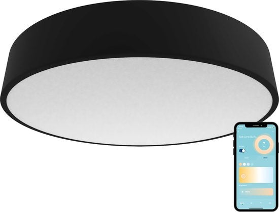 Gologi Smart Ceiling Lamp Black - Deckenleuchten - LED RGB - Industrial - Deckenleuchte - Schlafzimmer & Wohnzimmer - Deckenleuchte schwarz - 30cm