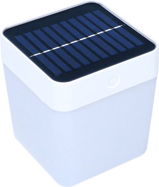 Grundig Solarleuchte - Solar-Gartenleuchte - Weiß/Orange/Blau/Grünes Licht - bis zu 8 Stunden Lichtdauer - Weiß